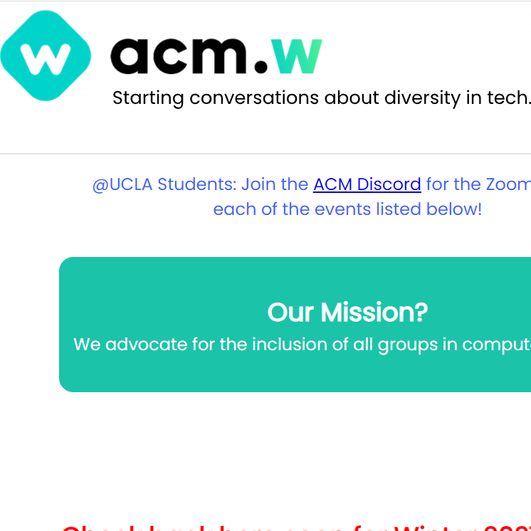 Woman Organization in Los Angeles California - Association for Computing Machinery - Women at UCLA