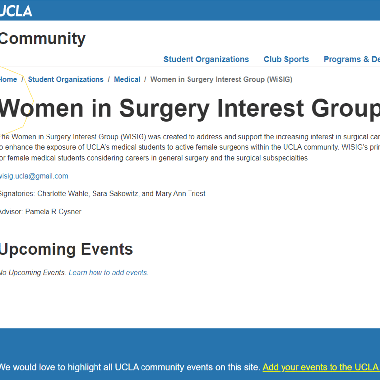 Woman Organization in Los Angeles California - Women in Surgery Interest Group at UCLA